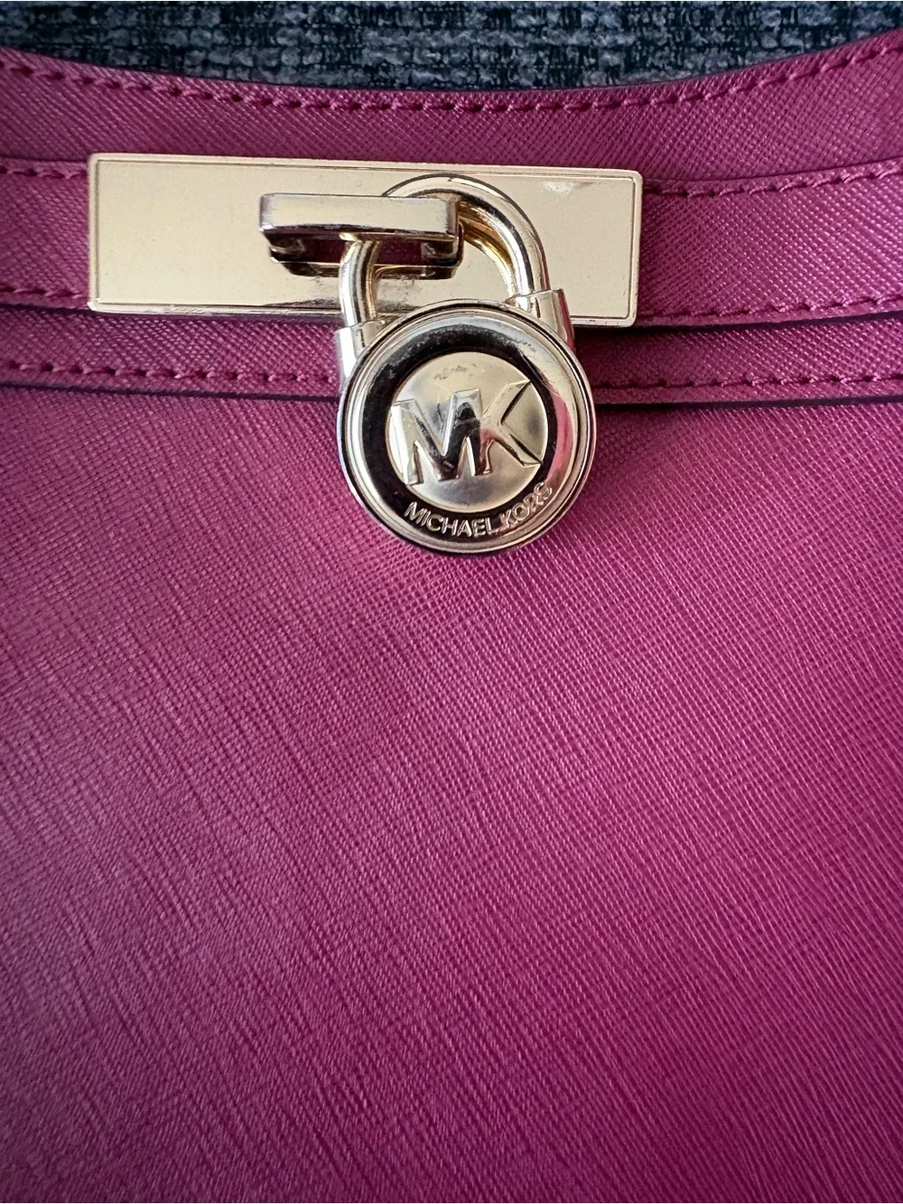 Michael Kors Red Leather Crossbody Bag with Gold Hardware